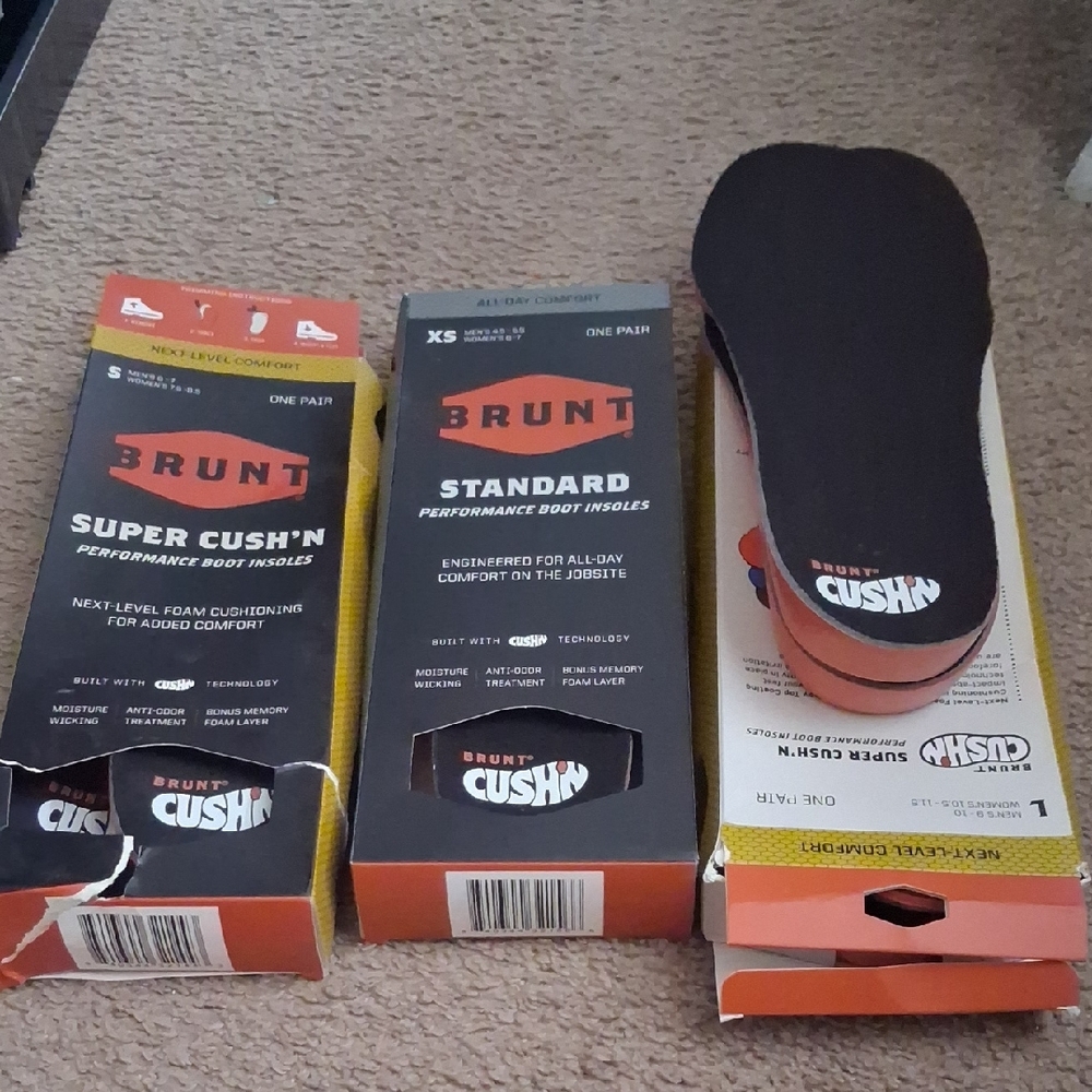Brunt Super Cush'n Performance Insoles - Black/Orange